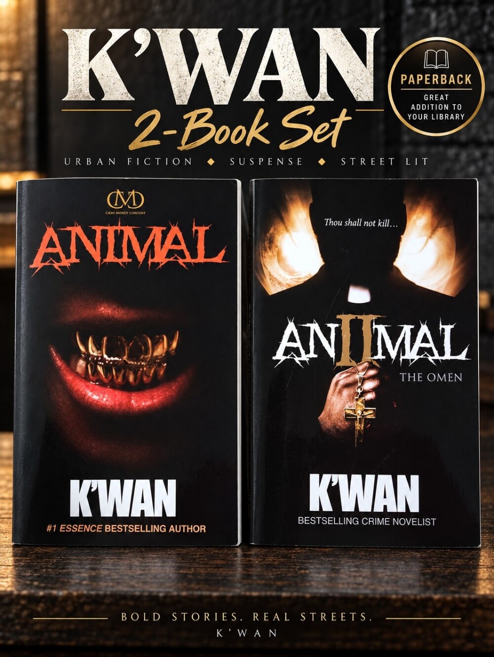 K'Wan Animal & Animal II The Omen Paperback Book Set